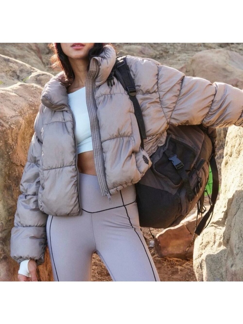 Free People In A Bubble Puffer Coat Insulation Outdoors Cozy Gorpcore Womens S